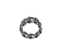 SHAY 18kt black gold Twinkle diamond jumbo link ring 7