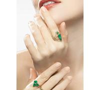 SHAY Deco emerald and diamond stacked ring - Gold 7
