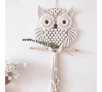 Shaying Owl Macrame Wall Hanging Tapestry, Boho Wall Decoration, Bohemian, Handmade Woven Wall Art for Home, Living Room, Bedroom Decorations