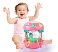 Shayson Baby Musical Toys 6 to 12 Months, Dinosaur Eggs Projector Light Up Toys with Music for 1 2 3 Year Old Boys Girls, 12-18 Months Crawling Learning Tummy Time 1st Birthday(Pink)