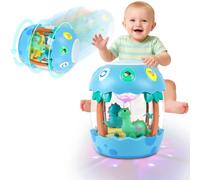 Shayson Baby Musical Toys 6 to 12 Months, Dinosaur Eggs Projector Light Up Toys with Music for 1 2 3 Year Old Boys Girls, 12-18 Months Crawling Learning Tummy Time 1st Birthday(Blue)