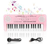Shayson Keyboard Piano for Kids 37 Keys Music Keyboard with Microphone Portable Musical Instrument Toy Electronic Piano Birthday Gifts for Girls Ages
