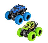 Shayson Monster Truck Toy for 2-3 Year Old Boys, Wind-Up 360 Degree Rotating Inertia Vehicle, Children's Birthday Gifts, Pack of 2