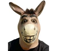 shayulajiao Donkey Mask Halloween - Realistic Full Head Latex Party Cosplay Costume Prop