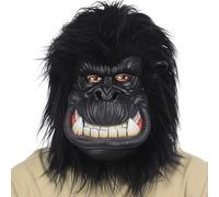 shayulajiao gorilla mask for carnival and Halloween, latex animal costume mask with lifelike fur imitation, breathable full head mask for fancy dress and theme parties (one size)