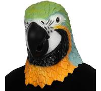 shayulajiao Parrot Mask - Realistic Full Head Latex Animal Costume with Feather Texture for Halloween, Cosplay & UK Carnival (Breathable, One Size)