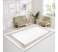 SHAZ HOME Classic Designers Large Shaggy Rugs For Living Room Bedroom Dense Pile Fluffy Hallway Runner Rugs Floor Mat (White, 60 x 110 cm)