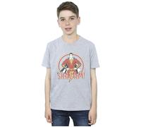 Shazam Retro Circle Distressed T-Shirt DC Comics Grey 12-13 Years