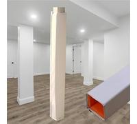 ShAzanz Basketball Pole Pad, 6FT Tall and 1.6 inch Thick Heavy Duty Wrap Around Padding, Fits & 2X2-10X10 Square, All-weather Waterproof Protective for Basement Garage(White-High 6ft,8x8 Inch)