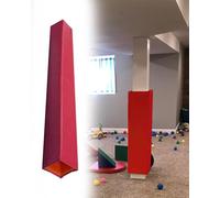 ShAzanz Basketball Pole Pad Indoor Outdoor Basketball Goal Crash Pad, Garage Pole Protector Padding, 48in Tall Square Pole Padding Wrap(Red,9.5"x9.5" (24x24cm))