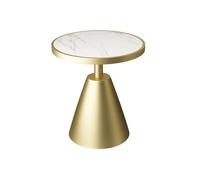 ShAzanz Round slate Side End Accent Table Metal Base for Living Room or Bedroom Side Table 19.68" - 4 colors(C)