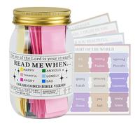 SHBAOCH Bible Verse Jar, Scripture Prayer Cards Hope Jar, 60 PCS Bible Verse Cards with 150 Tabs Christian Gifts for Women Men Mom Dad Friend