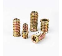 SHBAOCH M4x15mm Threaded Inserts for Wood, 40PC Zinc Plated Hex Socket Insert Nuts, Flanged Furniture Nuts for Assembly RepairWoodworking DIY Furniture