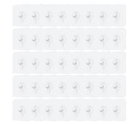 SHBAOCH Self Adhesive Hooks, 30PCS Transparent Adhesive Picture Hooks, Sticky Hooks Without Nails Punch-Free for for Picture Hanging, Living Room, Bedroom