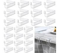 SHBAOCH Table Cloth Clips, 24PCS Plastic Outdoor Tablecloth Clamps, Transparent Large Windproof Tablecloth Clips for Christmas Home Wedding Party Indoor Outdoor Camping(2 Sizes)