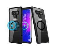SHBDZGS for Samsung Galaxy Note 9 Case [Compatible with Magsafe] Hard PC Back [Built-in Metal Ring] Slim Fit Anti Yellow Clear Shockproof Protective Phone Cover, Clear Black