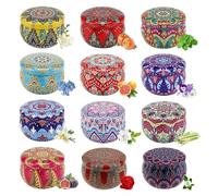 SHBHWS 12Pcs Tinplate Empty Candle Jars 2Oz 4Oz Round Metal Tin Containers With Lid For Arts & Crafts Storage Party Favors Holiday for Making Candles(METAL_60ML 2.2OZ)