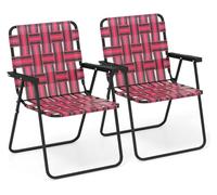 SHBHWS Beach Chairs for Adults 6-Pack Lightweight Folding Directors Chair(Red 6 Pack)