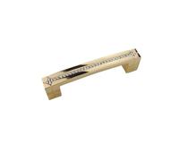 SHBHWS Crystal Glass Diamond Furniture Handles for Glass Door | Wardrobe Drawer Knobs Cupboard Dresser Sliding Door Pull Handle(Golden 96mm)