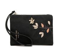 SHBHWS Fashion Fresh Flower Small Wallet Women Soft Leather Ladies Purses Short Female Wallet Girl with Wristlet(Black)