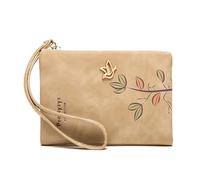 SHBHWS Fashion Fresh Flower Small Wallet Women Soft Leather Ladies Purses Short Female Wallet Girl with Wristlet(Khaki)