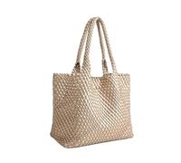 SHBHWS Handwoven Nylon Women's Bag Crossbody Basket Style Armhole Casual Versatile Handheld Soft Single Strap for Women(Champagne)