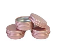 SHC Web 3 x Mini 10ml Rose Gold Tins with Screw On Lid - Lip Balm/Medication/Herbs/Cream/Wax/Balm - Cosmetic Container - Pink Aluminium Metal Jar 10g
