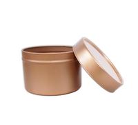 SHC Web 6 x 100ml Rose Gold Candle Tin - Gifts/Sweets/Beauty/Wax/Balm - 100g Round Candle Making Jar - Push on Lid 65mm