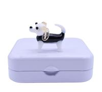 SHC Web Mini Hound Dog in Gift Tin - Cute Little Glass Animal Figurine - Handmade Ornament