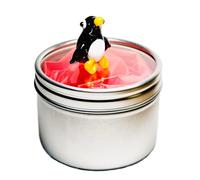 SHC Web Mini Penguin in a Tin - Cute Little Glass Animal - Silver Gift Tin - Miniature Figurine for Penguin Lovers - Small Decoration Ornament - Home Decor