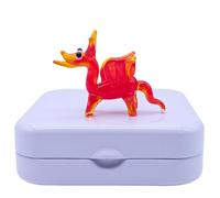 SHC Web Mini Red Dragon in Gift Tin - Cute Little Glass Animal Figurine - Handmade Ornament