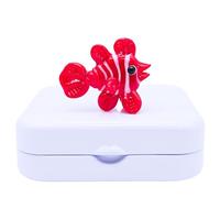 SHC Web Mini Red Fish in Gift Tin - Cute Little Glass Animal Figurine - Handmade Ornament