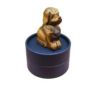 SHC Web Tiger Eye Dog in Gift Box/Display Stand - Labrador/Retriever/Rottweiler/Mastiff/Hound/Pointer - Hand Carved Brown Gemstone Animal Figurine Ornament