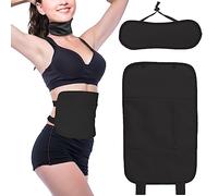 SHCHME 2 PCS Castor Oil Pack, Reusable Castor Oil Pack Wrap Kit, Organic Castor Oil Pack for Liver Detox with Storage Bag for Aid Sleep Digestive Constipation (Oil Not Included) (Black)
