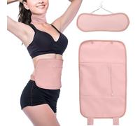 SHCHME 2 PCS Reusable Castor Oil Pack Wrap Kit for Liver Detox with Storage Bag - Aid Sleep and Digestive Constipation (Pink, Oil Not Included)