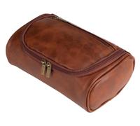 Shcnlery Personalized Small Mens Toiletry Bags for Traveling,Premium Quality Durable and Stylish Compact Mens Toiletry Bag for Travel, Reddish Brown, Simple and Generous Waterproof