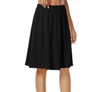 SHCNSJC Women's Half Slips Long Cotton Petticoat Summer Underdress Elastic Ladies Underskirt Invisible，Black S