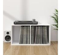 ShCuShan Black Vinyl Record Storage Box,Vinyl Storage Box White 71x34x36 cm Engineered Wood