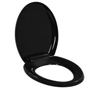 ShCuShan Soft Close Toilet Seat, Toilet Seat with Quick Release for Easy Clean, Simple T O P Fixing, Standard Toilet Seats,Soft-Close Toilet Seat with Quick-Release Design Black