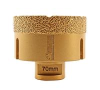 SHDIATOOL Diamond Core Drill Bit,Hole Saw Diameter 70mm M14 Thread Vacuum Brazed for Ceramic Porcelain Tile Granite Marble Masonry Brick