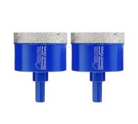 SHDIATOOL Diamond Core Drill Bits,2pcs 50MM Hole Saw Cutter Vacuum Brazing Drill Bits with Triangle Shank for Porcelain Tile Ceramic Marble Granite Brick Total Length 65MM