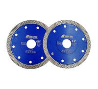 SHDIATOOL Diamond Cutting Disc X Mesh Turbo Rim Segment Hot-Pressed sintered Circular Saw Blade for Tile Marble Diameter 115mm Pack of 2