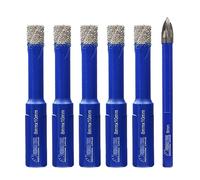SHDIATOOL Diamond Drill Bits 8mmx5,with Carbide Tip Drill 6mm,Core Bits with Triangle Shank Hole Saw Cutter for Porcelain Tile Marble Ceramic Granite,Dry Wetting Drilling, 6pcs Total