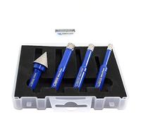 SHDIATOOL Diamond Drill Bits Tile 6/8/10MM, Porcelain Core Hole Saws for Ceramic Marble with 20MM Chamfer Bits,4pcs with Plastic Box