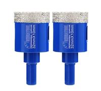 SHDIATOOL Diamond Drill Core Bits 2PC 32mm Triangle Shank Hole Saw for Porcelain Tile Marble Ceramic Granite