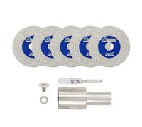 SHDIATOOL Mini Glasses Cutting Disc 30MM with M14 Flange and Screwdriver, 1mm Ultra-Thin Diamond Cutting Blade Wheel for Cutting Glass, Jade, Crystal, Ceramics and etc, 5Pcs