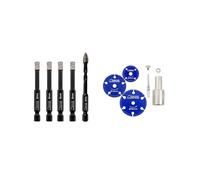 SHDIATOOL Porcelain Tile Diamond Drill Bits, 4pcs 6mm and SHDIATOOL Diamond Cut-off Wheel 30/40/50MM