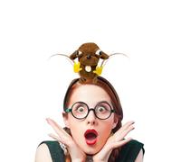 SHDIEHJFMLDH Rat Chef Headband Dog Plush Headband Hair Clip Cute Plush Hairpin Cosplay Props Dog Headwear for Christmas Halloween Party