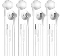 SHDKJXH Wired Earbuds Headphones 4 Pack, 3.5mm Jack Ear Buds with Microphone and High Sound Quality, Earphones Compatible with Computer Laptop iPad and Android Phones in School Office and Home
