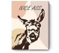 SHDOWARTH Funny Bathroom Wall Decor Funny Donkey Pictures Animal Poster Boho Donkey Nice Ass Bathroom Poster Neutral Colors Bathroom Funny Restroom Decor 12x16inch Unframed